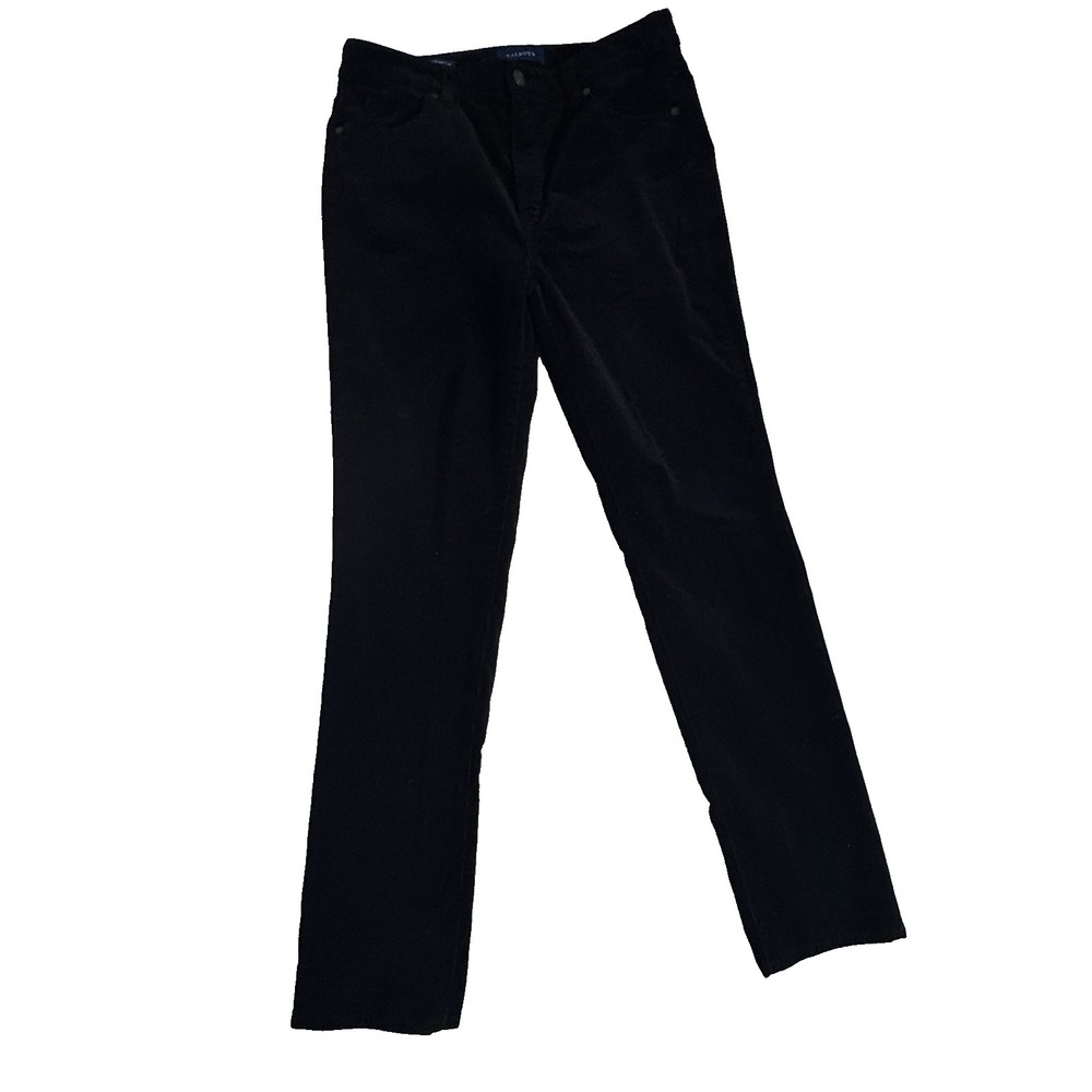 Talbots Pants Women's 6 High Waist Straight Leg Corduroy 5 Pocket Black Stretch‎